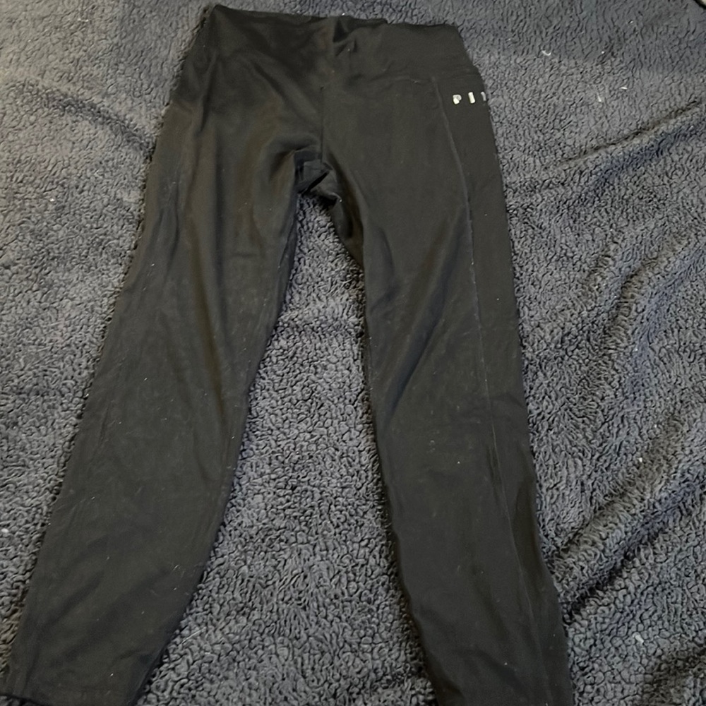 pink black leggings with pockets